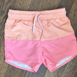 Minnow Colorblock Orange and Pink Swim Trunks